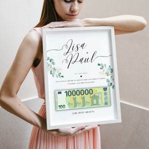 Hochzeitsgeschenk Geld I personalisiert I Eure erste Million / Digitaler Download / Geldgeschenk personalisiert / Geschenk / Hochzeit
