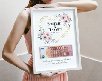 Personalized wedding gift Your first million PDF Download Cash gift Bride and groom Gift idea Wedding money creatively wrap DIY
