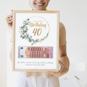 Presente redondo de aniversário para mulher e homem, presente engraçado de aniversário para 30, 40, 50 e 60 anos, presente em dinheiro, seu primeiro milhão, download