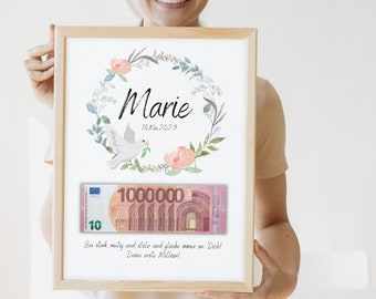 Regalo de dinero Comunión Confirmación Bautismo I Regalo de dinero personalizado I Regalo de comunión Regalo de bautismo I Dicho de comunión Dicho de bautismo