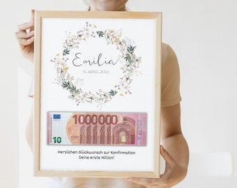 Comunión Confirmación Dedicación de jóvenes Regalo de bautismo Dinero personalizado I Regalo de comunión Regalo de bautismo I Dicho de comunión Póster de dicho de bautismo