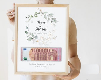 Hochzeitsgeschenk Eure erste Million, personalisiert, Digitaler Download, Geldgeschenk zur Hochzeit, Geschenk für Brautpaar, Geld schenken