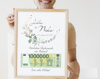 Geldgeschenk Hochzeit personalisiert I Hochzeitsgeschenk I Geschenk erste Million I Geld I Digital Download