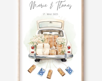 Money gift wedding car money gift idea bride and groom personalized money gift wedding wedding gift packaging voucher creative