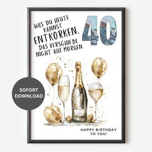 Geldgeschenk 40. Geburtstag sofort Download Geburtstagsgeschenk Frau Schwester Freundin Geldgeschenk Spruch lustig I PDF selber ausdrucken