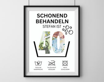 Cadeau voor een bijzondere verjaardag | Verjaardagscadeau voor een 30e of 40e verjaardag, voor een vrouw of man, grappig cadeau met geld, afbeelding, digitale download