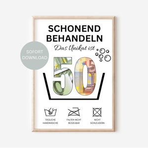 Regalo en efectivo 50 cumpleaños descarga instantánea | Idea de regalo de cumpleaños para hombres, mujeres y hombres, regalo de dinero, divertido PDF para imprimir usted mismo