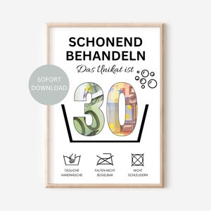 Geldgeschenk 30. Geburtstag sofort Download Geburtstagsgeschenk Sohn Tochter Frau Mann Geldgeschenk lustig Spruch PDF selber ausdrucken DIY