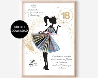 Money gift birthday voucher money wrapping DIY birthday gift girl daughter gift idea gift idea woman instant download