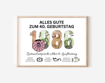 Personalized money gift for a man's 40th birthday (born 1985), DIY gift idea, poster, PDF download