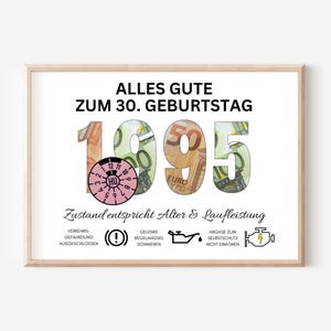 Cash gift 30th birthday | personalized money birthday gift | DIY cash gift your first million | Poster digital download PDF