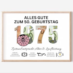 Geldgeschenk 50. Geburtstag Mann 1975 personalisiert Geld Geburtstagsgeschenk DIY Geldgeschenk Jahrgang Legendär lustig DIY PDF Download