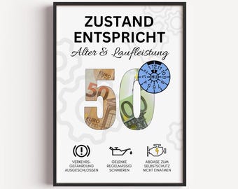 Gepersonaliseerd geldcadeau voor de 50e verjaardag van een man (1975) - Doe-het-zelf geldcadeau, vintage, legendarisch, grappig, doe-het-zelf PDF-download