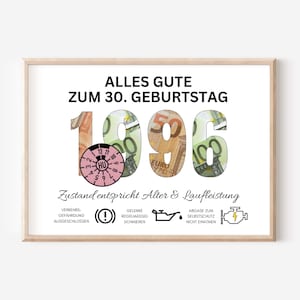 Geldgeschenk 30. Geburtstag | personalisiert Geld Geburtstagsgeschenk | DIY Geldgeschenk Deine erste Million | Poster Digitaler Download PDF