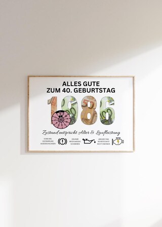 Regalo Originale Per 40° Compleanno – Targa In Legno Con LED E Spazio Per Soldi, Personalizzabile