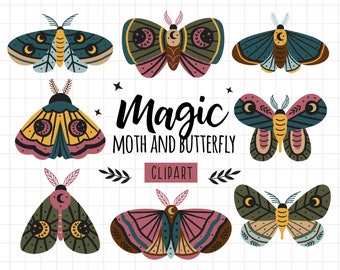 Celestial moth svg, Boho butterfly clipart, Butterfly svg, Magic svg, Mystical svg, Butterfly moon svg, Luna moth svg files, Commercial Use