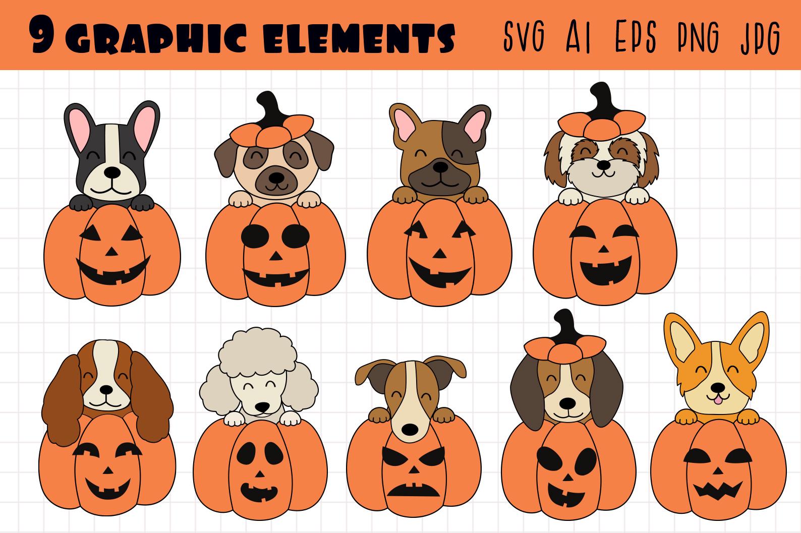 Happy Fall Puppy Pumpkin Svg, Halloween Dog Png, Png Sublimation, Puppy ...