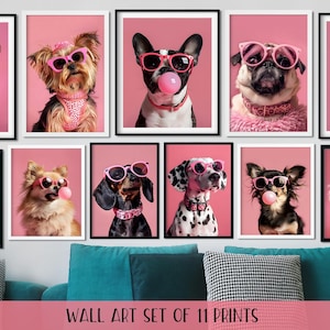 Impressions d'art mural chien espiègle, affiches de chiots, impression de chien, art mural chiot mignon, cool portrait de chiot en téléchargement numérique, décoration murale animal