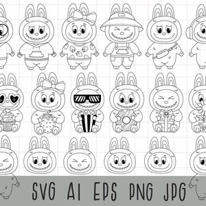 Kawaii monster clipart, monster sublimatie, monster tekens, schattige dieren SVG, monster pop png, cartoon monster png, origineel ontwerp SVG