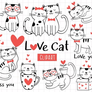 Carino gatto clipart di San Valentino, clipart gatto, gatto di San Valentino in formato SVG, amore in formato SVG, cuore in formato SVG, clipart romantica, clipart gatto carino di San Valentino, gatto nero in formato SVG