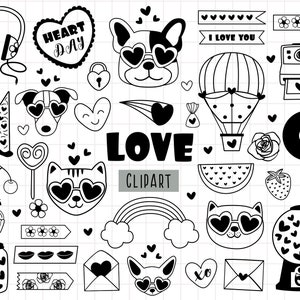 Hondenliefhebber svg, liefde kat clipart, hond clipart, liefde dingen clipart, zwart-wit, hoofd dierlijke clipart, liefde gezicht honden svg, liefde huisdieren svg