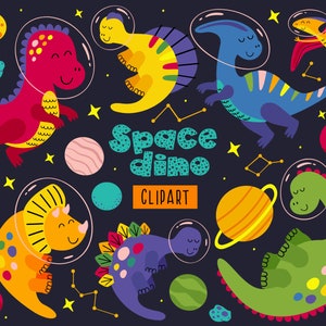 Dinosaurier im Weltraum Clip Art, Dinosaurier Clipart, Astronaut SVG, T-rex svg, Space Dino svg, Dinosaurier Party, Astronaut Dino, kommerzielle Nutzung