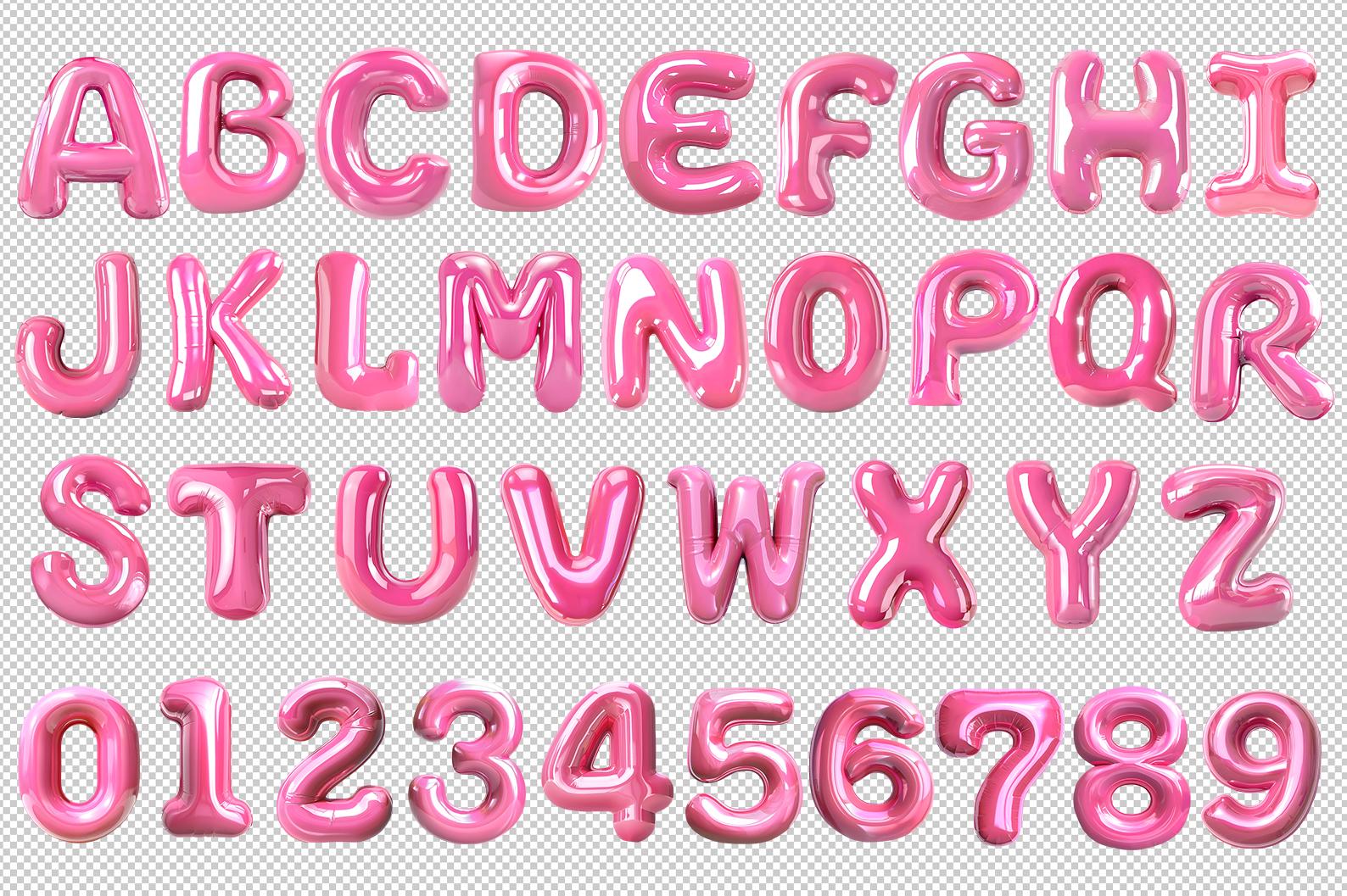 Pink 3D PNG Letters, Y2K Letters, Bubble Letters, 3D Balloon Letter ...