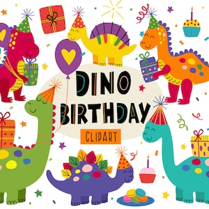 Jurassic Tier Clipart, niedlicher Dinosaurier Clip Art, Geburtstagsparty Clipart, Dino svg, Ballon Geschenk svg, Feier Clipart, kommerzielle Nutzung