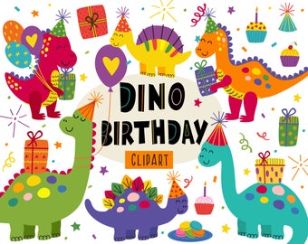 Jurassic Animal Clipart, Cute Dinosaur Clip art, Birthday Party Clipart, Dino svg, Balloon gift  svg, Celebration clipart, Commercial use