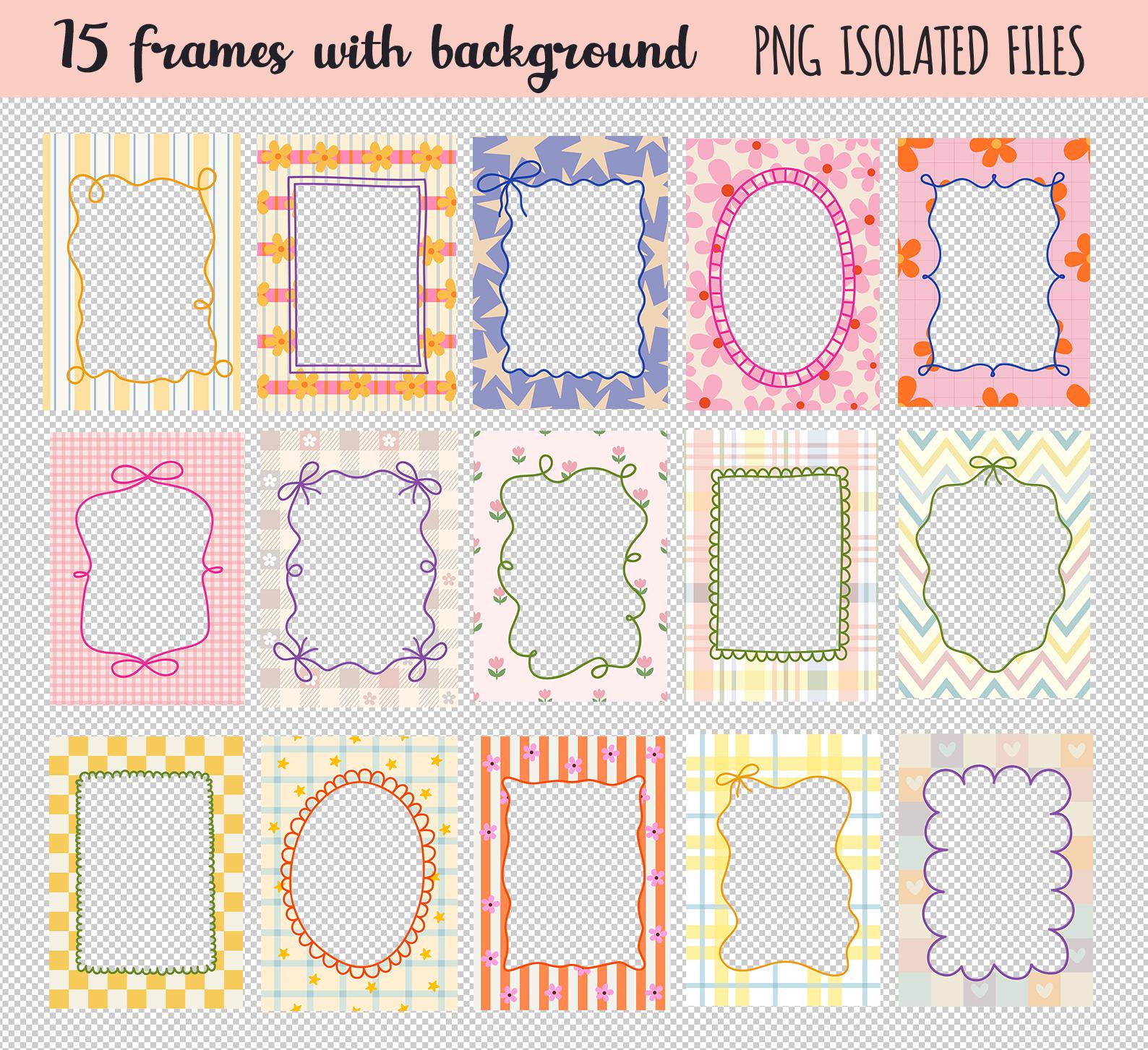 Whimsical Frames Clipart ,border for Invitation, Wedding, Party, Baby ...