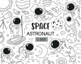 Astronaut Svg Png Bundle, Astronaut med raket svg, barnastronaut svg, universum svg, rymdman svg, rymd SVG, söt astronaut, svartvitt