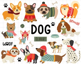 Clipart de raças de cães, Clipart de cachorros, Animais de estimação, Clipart de buldogue, PNG de dálmata, PNG de beagle, Clipart de filhotes, Filhotes fofos, Clipart de animais fofos