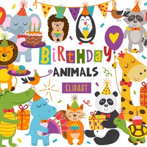 Clipart joyeux anniversaire, clipart fête d'anniversaire, clipart décorations des fêtes, clipart joyeux anniversaire, clipart animaux, usage Commercial