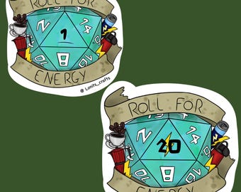 roll for energy vinyl sticker natural 1 or 20
