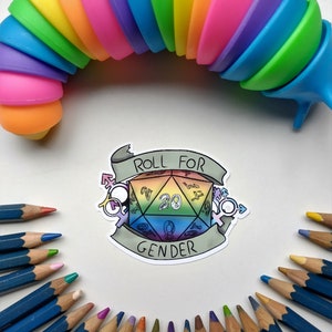 roll for gender vinyl sticker