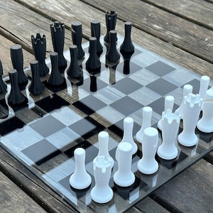 Handmade Modern Unique Chess Board | Handcrafted Chess Set | Chess Set Board | Home Decoration, Glass Board, Perfect Gift for Chess Lovers