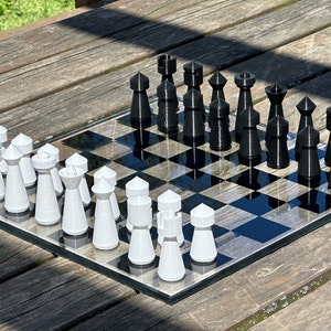 Handmade Modern Unique Chess Board | Handcrafted Chess Set | Chess Set Board | Home Decoration, Glass Board, Mother&#39;s Day Gift, Chess Lovers