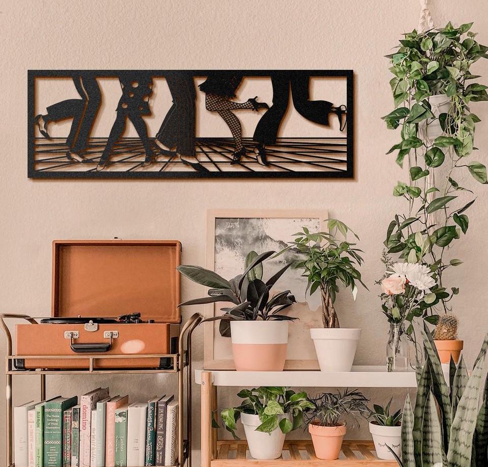 Dancing Legs Metal Wall Art | Retro Dance Floor Silhouette | Modern ...