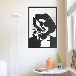 Marla Singer,Marla Singer pali papierosy,Fight Club Movie Metal Decor,Celebrity Woman Art,Helena Bonham Carter|Metal Wall Art Home Decor