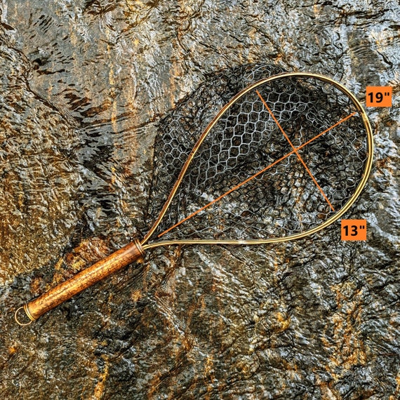 Medium Bamboo & Copper Fly Fishing Net. Made for Trout Fishing in
