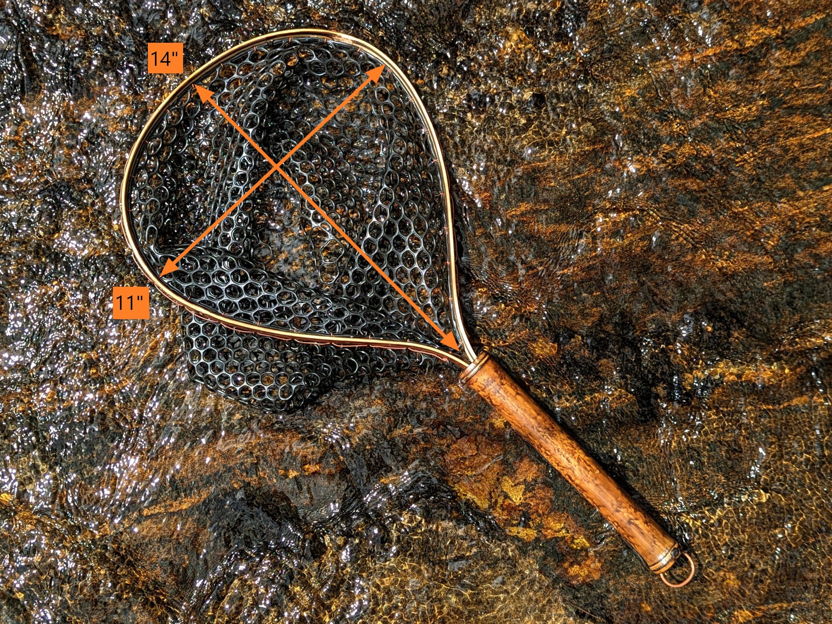 Pocket Water Wide Mouth Landing Net Made in the USA, Small Bamboo