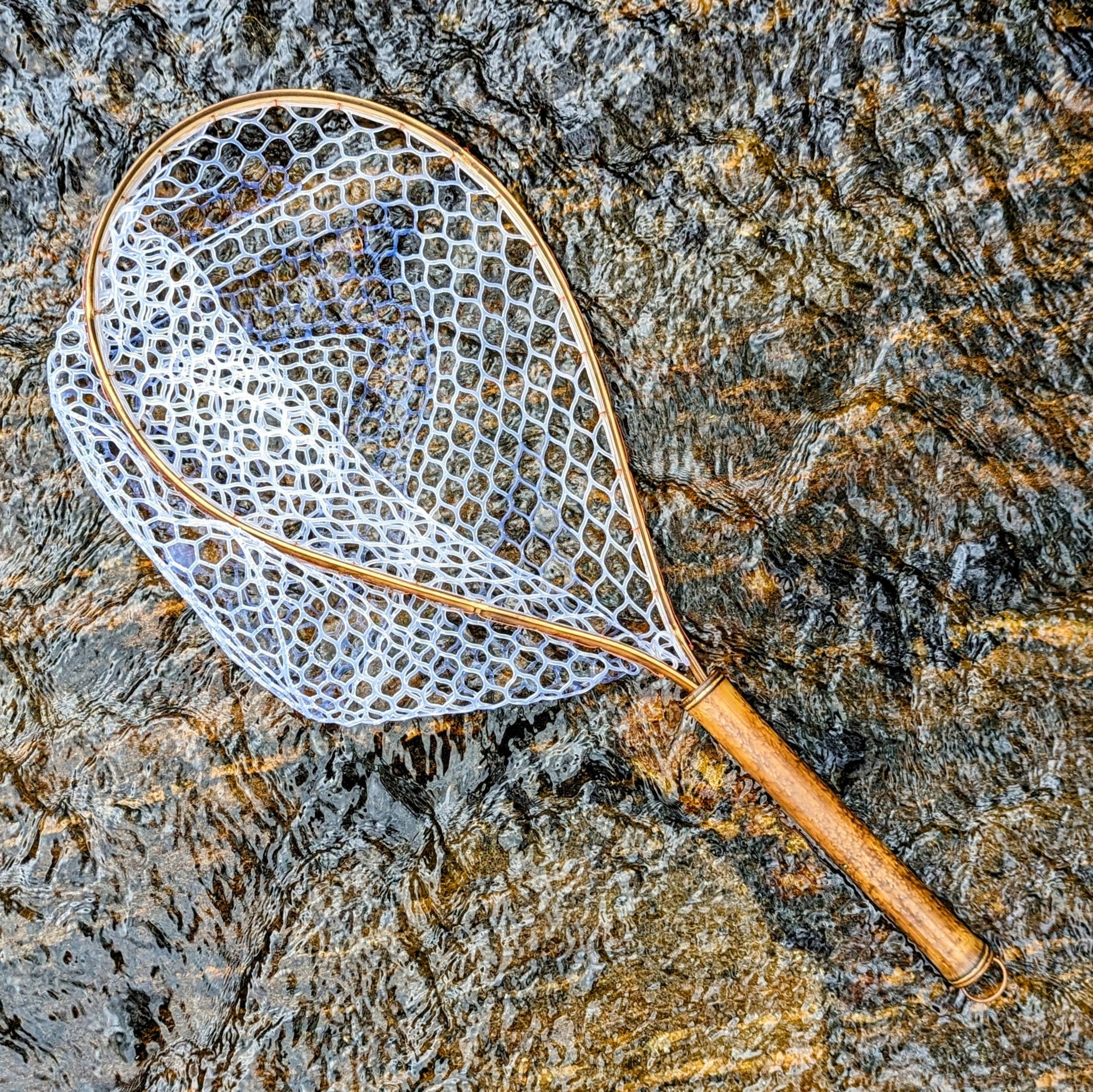 Medium Fly Fishing Net, Bamboo & Copper Landing Net Handmade in the USA -   Finland