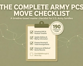 Army PCS Move Checklist | 190-Item Timeline Planner for Active Duty Families (PDF)