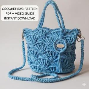 Häkelanleitung Crossbody Bag, Mini Muschel Boho Handtasche, Sommer Strand Geldbörse DIY, Einfache Häkelanleitung, PDF Sofort-Download