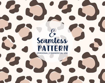 ニュートラルカラーのヒョウ柄動物柄シームレスファイル