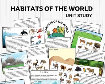Habitats Unit Study Printable Resources Homeschool Learning Bundle Nature Studies Preschool Curriculum Educational Activities Science Unit