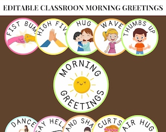 Classroom Morning Greeting Display Pack Morning Greeting for Students Bundle Morning Greeting Choice Printable Classroom Decor Elementary