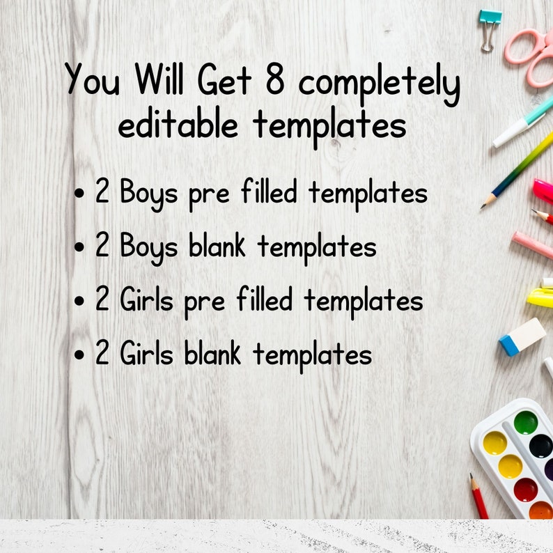 Editable Chore Chart for Multiple Kids Daily Checklist Template for ...