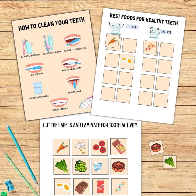 Dental Health Kids Busy Book Printable Human Tooth Anatomy Worksheet ...
