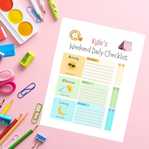 Editable Chore Chart for Multiple Kids Daily Checklist Template for ...